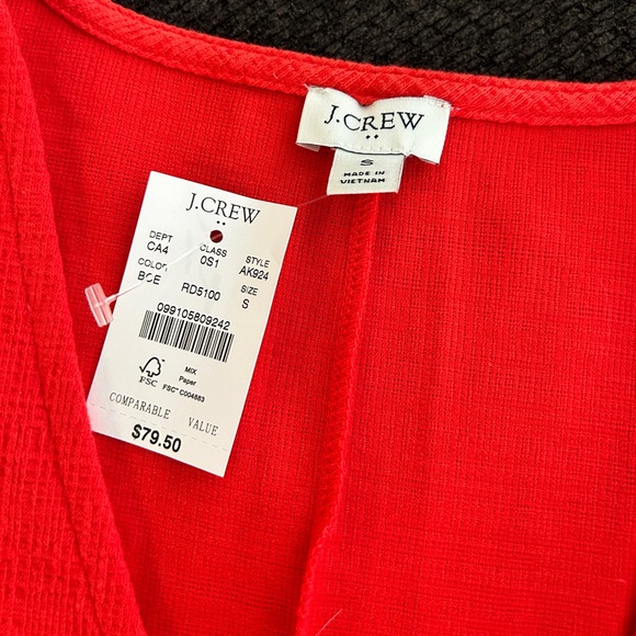 NWT. J Crew bright red wrap dress! Fun summer dress. Size small - Picture 3 of 5